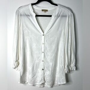 Democracy White Button-Up Blouse